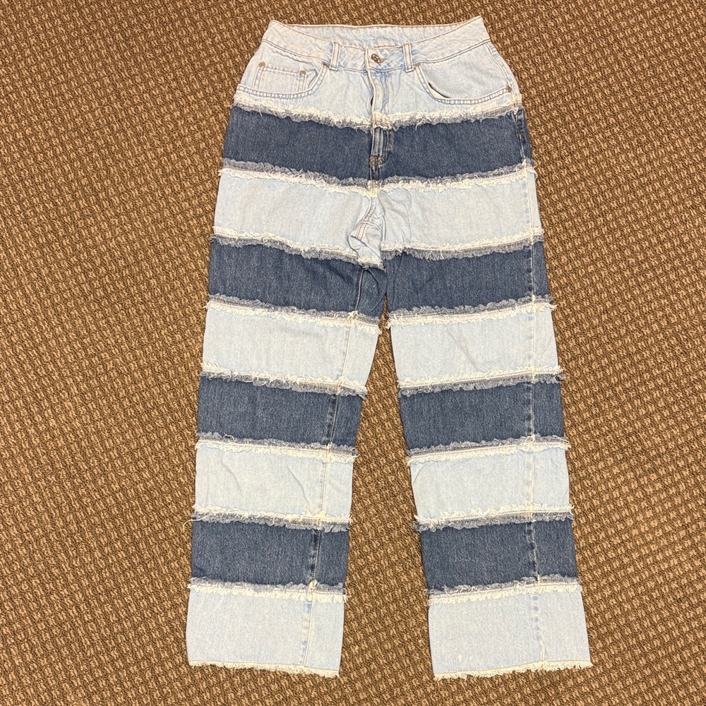 Two-Tone Y2K style jeans - festival & concert wear